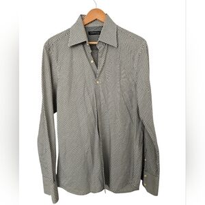 Kenneth Cole Monochrome Striped Shirt Size Medium